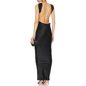 The Bar 'Pierre' Black Charmeuse Gown Size 4